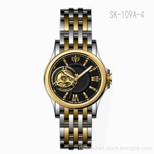 316L Stainless Steel Men Watch Automatic Skeleton Movement Watch